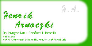 henrik arnoczki business card